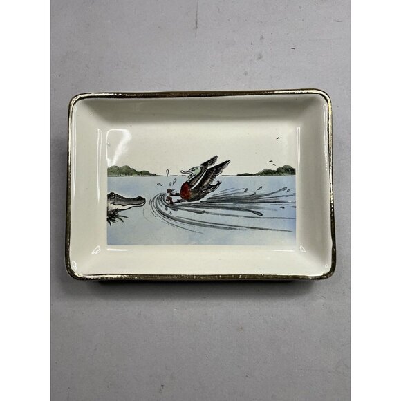 Delano Studios "Close Call" Gator & Duck Trinket Tray Coin Dish Vintage 1962 - Picture 1 of 7